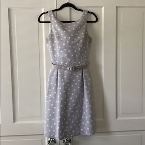 Grey and white polka dot dress